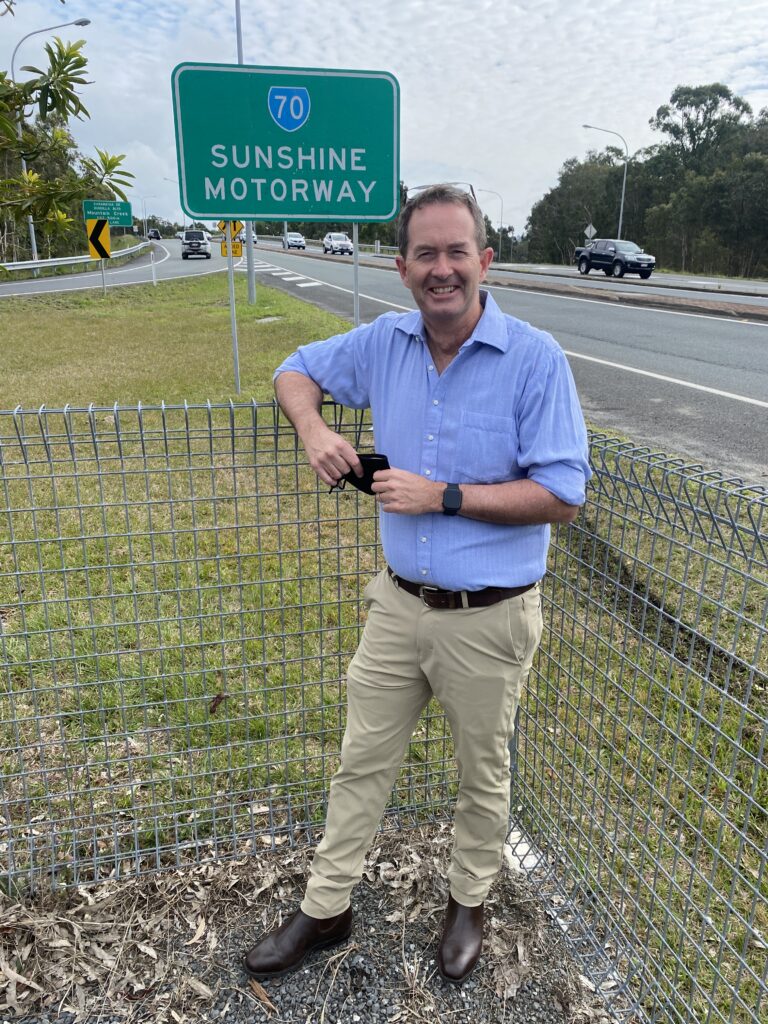 Andrew Wallace MP at the Mooloolah Rivery Interchange