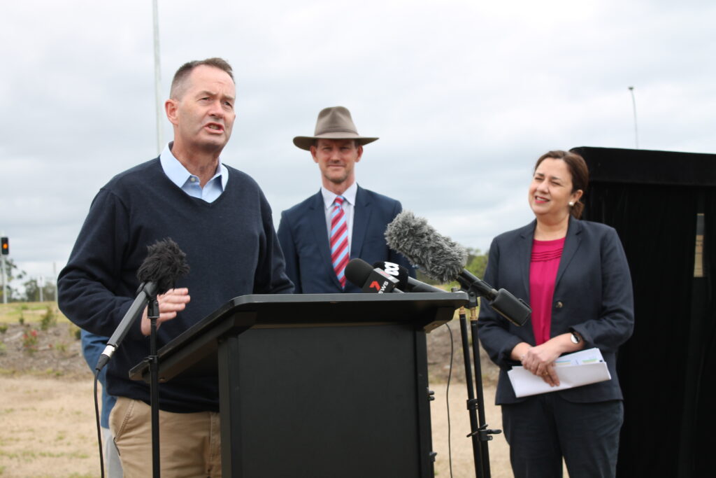 Andrew Wallace MP with the Premier of Queensland at the Bruce Highway
