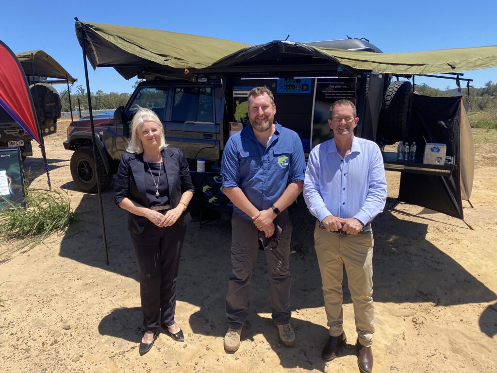 Andrew Wallace MP with Karen Andrews MP Home Affairs Minister and David Lacey of IDCARE