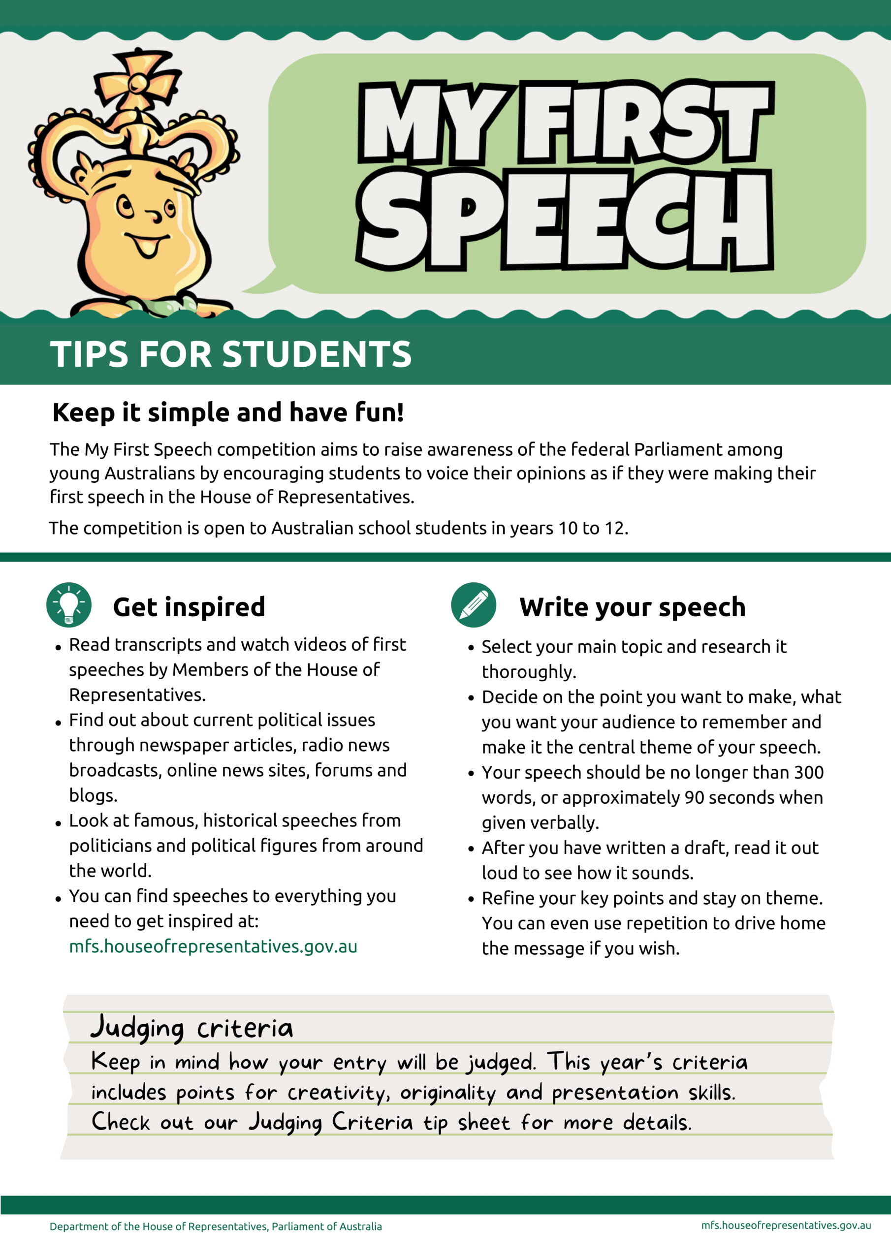 ANDREW WALLACE MP & SPEAKER LAUNCH “MY FIRST SPEECH” COMPETITION FOR ...