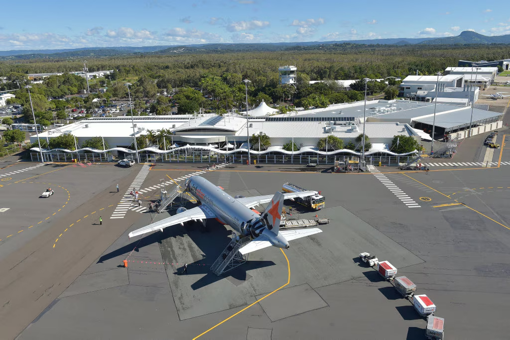July 2020 at the Sunshine Coast Airport tarmac.
